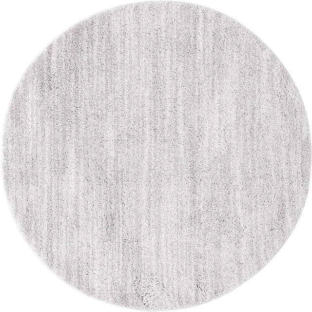 Ash Gray 5' 3 x 5' 3 Jill Zarin Shaggy Chic Round Area Rug Thick Soft Touch Fluffy & Plush Shaggy Pile 100% Polyester (Space-Dyed Yarn) With Jute Backing  Carpet for Sale at Rug Engine