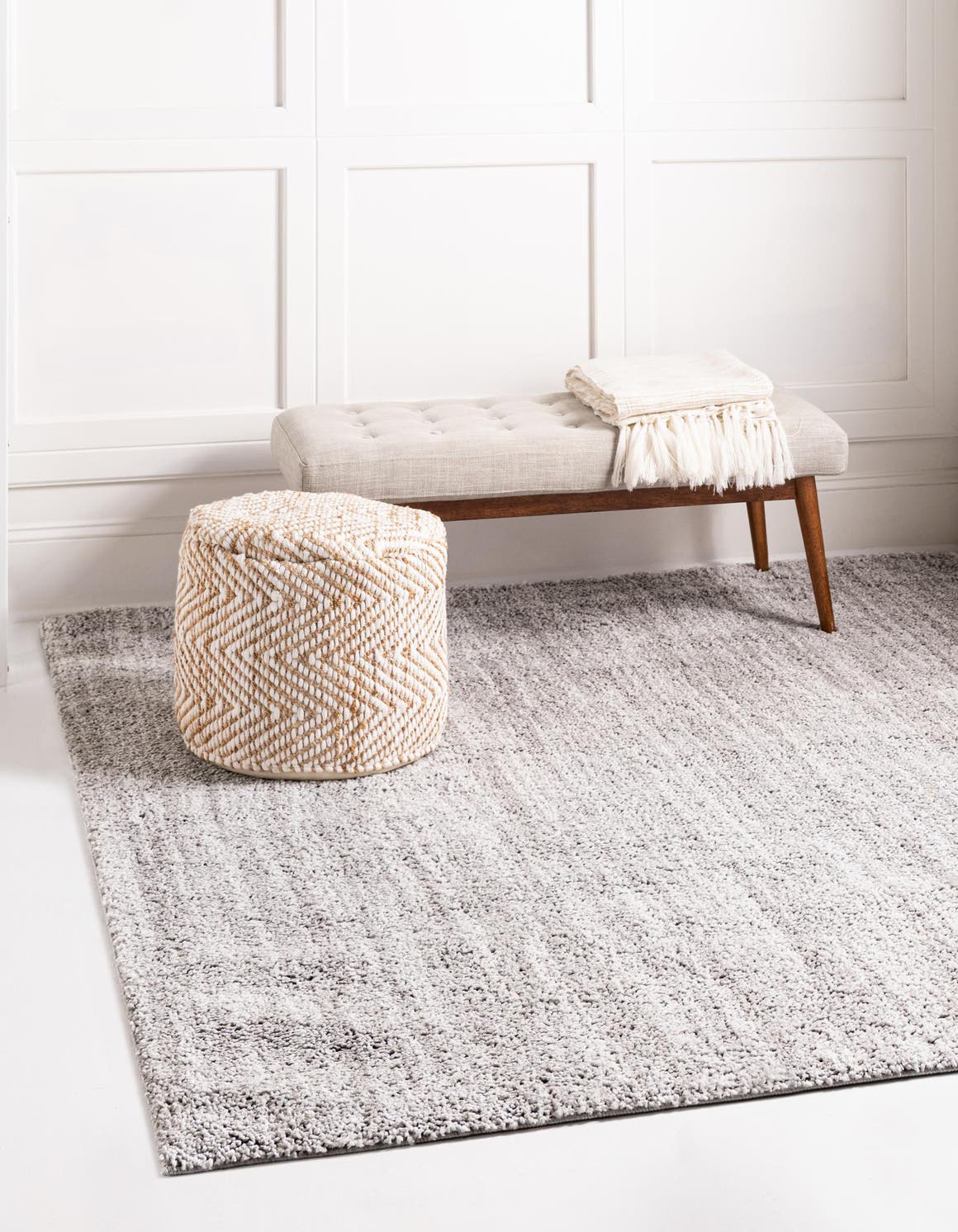 Ash Gray 6' 5 x 6' 5 Jill Zarin Shaggy Chic Square Area Rug Thick Soft Touch Fluffy & Plush Shaggy Pile 100% Polyester (Space-Dyed Yarn) With Jute Backing  Carpet for Sale at Rug Engine