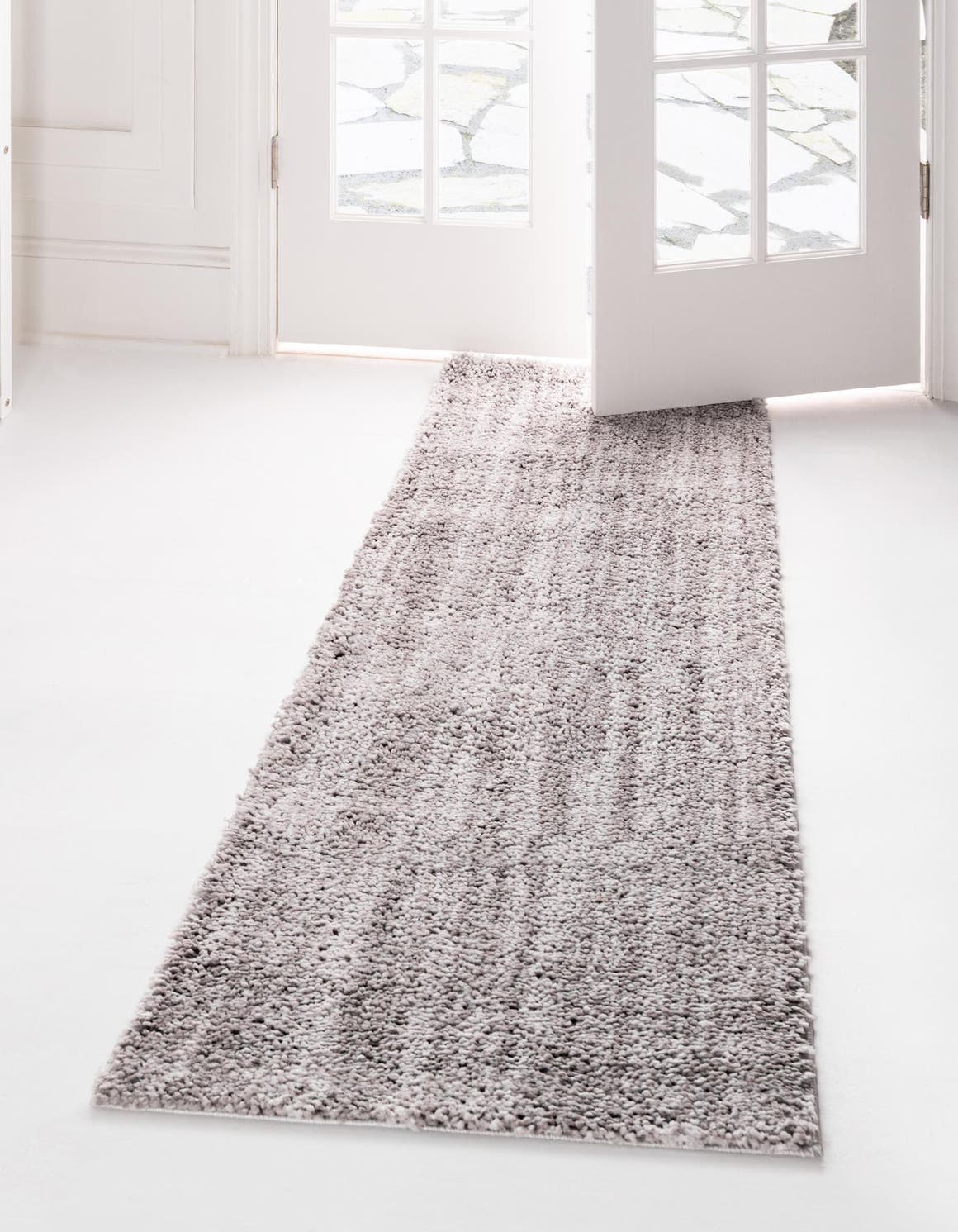 Ash Gray 2' x 6' Jill Zarin Shaggy Chic Runner Area Rug Thick Soft Touch Fluffy & Plush Shaggy Pile 100% Polyester (Space-Dyed Yarn) With Jute Backing  Carpet for Sale at Rug Engine