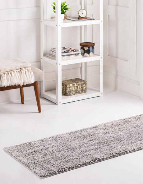 Ash Gray 2' x 6' Jill Zarin Shaggy Chic Runner Area Rug Thick Soft Touch Fluffy & Plush Shaggy Pile 100% Polyester (Space-Dyed Yarn) With Jute Backing  Carpet for Sale at Rug Engine