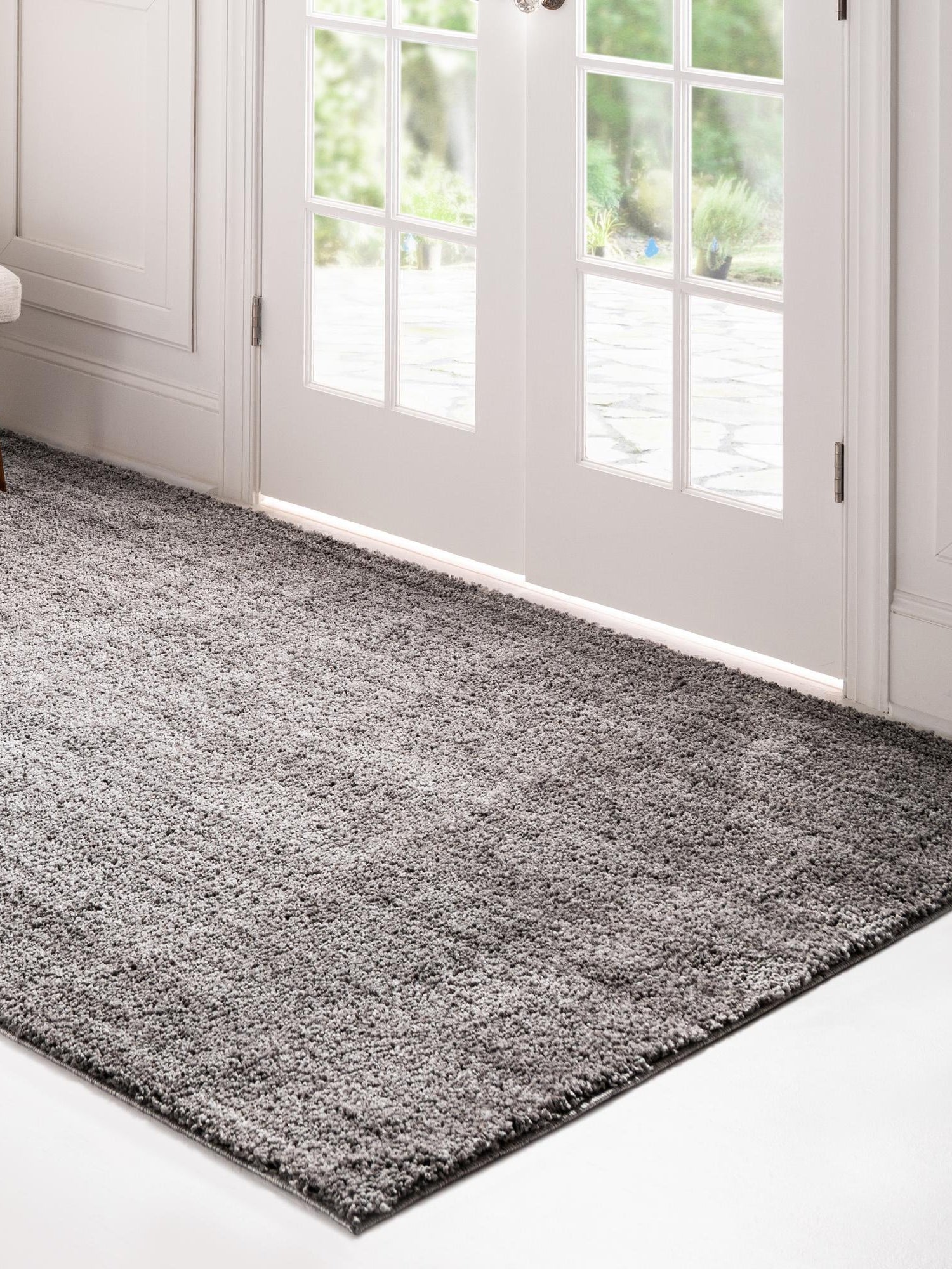 Pepper Gray 7' 10 x 10' Jill Zarin Shaggy Chic Rectangle Area Rug Thick Soft Touch Fluffy & Plush Shaggy Pile 100% Polyester (Space-Dyed Yarn) With Jute Backing  Carpet for Sale at Rug Engine