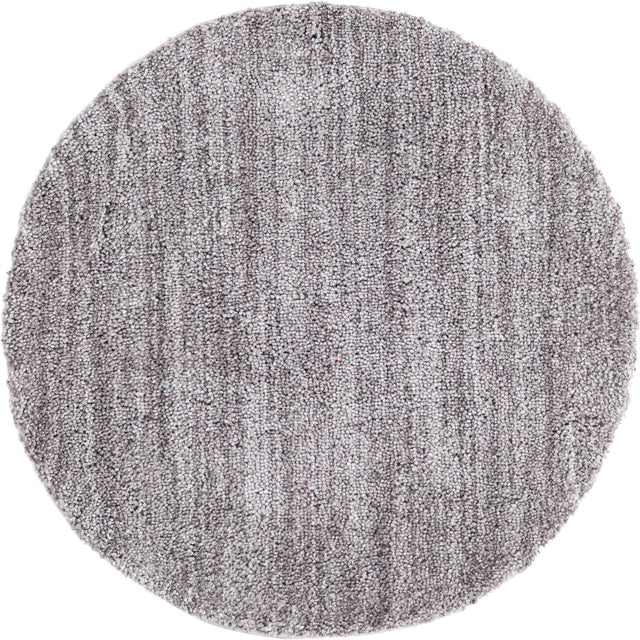 Pepper Gray 3' 3 x 3' 3 Jill Zarin Shaggy Chic Round Area Rug Thick Soft Touch Fluffy & Plush Shaggy Pile 100% Polyester (Space-Dyed Yarn) With Jute Backing  Carpet for Sale at Rug Engine