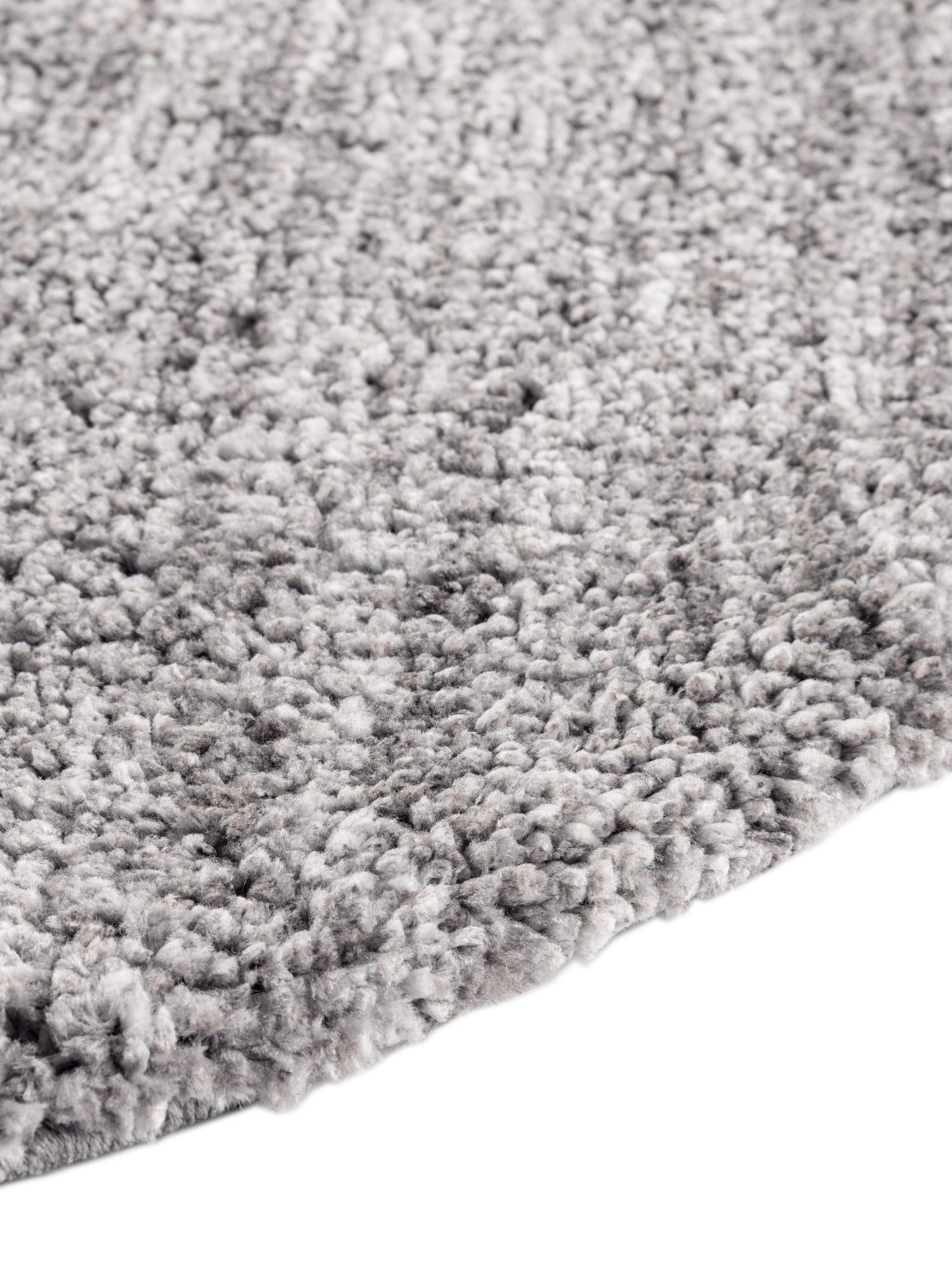 Pepper Gray 3' 3 x 3' 3 Jill Zarin Shaggy Chic Round Area Rug Thick Soft Touch Fluffy & Plush Shaggy Pile 100% Polyester (Space-Dyed Yarn) With Jute Backing  Carpet for Sale at Rug Engine