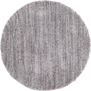 Pepper Gray 5' 3 x 5' 3 Jill Zarin Shaggy Chic Round Area Rug Thick Soft Touch Fluffy & Plush Shaggy Pile 100% Polyester (Space-Dyed Yarn) With Jute Backing  Carpet for Sale at Rug Engine