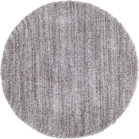 Pepper Gray 5' 3 x 5' 3 Jill Zarin Shaggy Chic Round Area Rug Thick Soft Touch Fluffy & Plush Shaggy Pile 100% Polyester (Space-Dyed Yarn) With Jute Backing  Carpet for Sale at Rug Engine