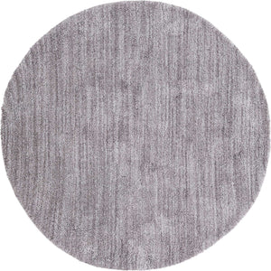 Pepper Gray 7' x 7' Jill Zarin Shaggy Chic Round Area Rug Thick Soft Touch Fluffy & Plush Shaggy Pile 100% Polyester (Space-Dyed Yarn) With Jute Backing  Carpet for Sale at Rug Engine