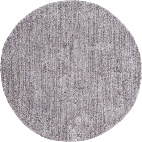 Pepper Gray 7' x 7' Jill Zarin Shaggy Chic Round Area Rug Thick Soft Touch Fluffy & Plush Shaggy Pile 100% Polyester (Space-Dyed Yarn) With Jute Backing  Carpet for Sale at Rug Engine
