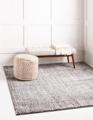 Pepper Gray 7' 10 x 7' 10 Jill Zarin Shaggy Chic Square Area Rug Thick Soft Touch Fluffy & Plush Shaggy Pile 100% Polyester (Space-Dyed Yarn) With Jute Backing  Carpet for Sale at Rug Engine