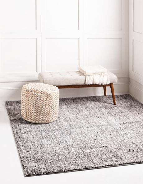 Pepper Gray 7' 10 x 7' 10 Jill Zarin Shaggy Chic Square Area Rug Thick Soft Touch Fluffy & Plush Shaggy Pile 100% Polyester (Space-Dyed Yarn) With Jute Backing  Carpet for Sale at Rug Engine