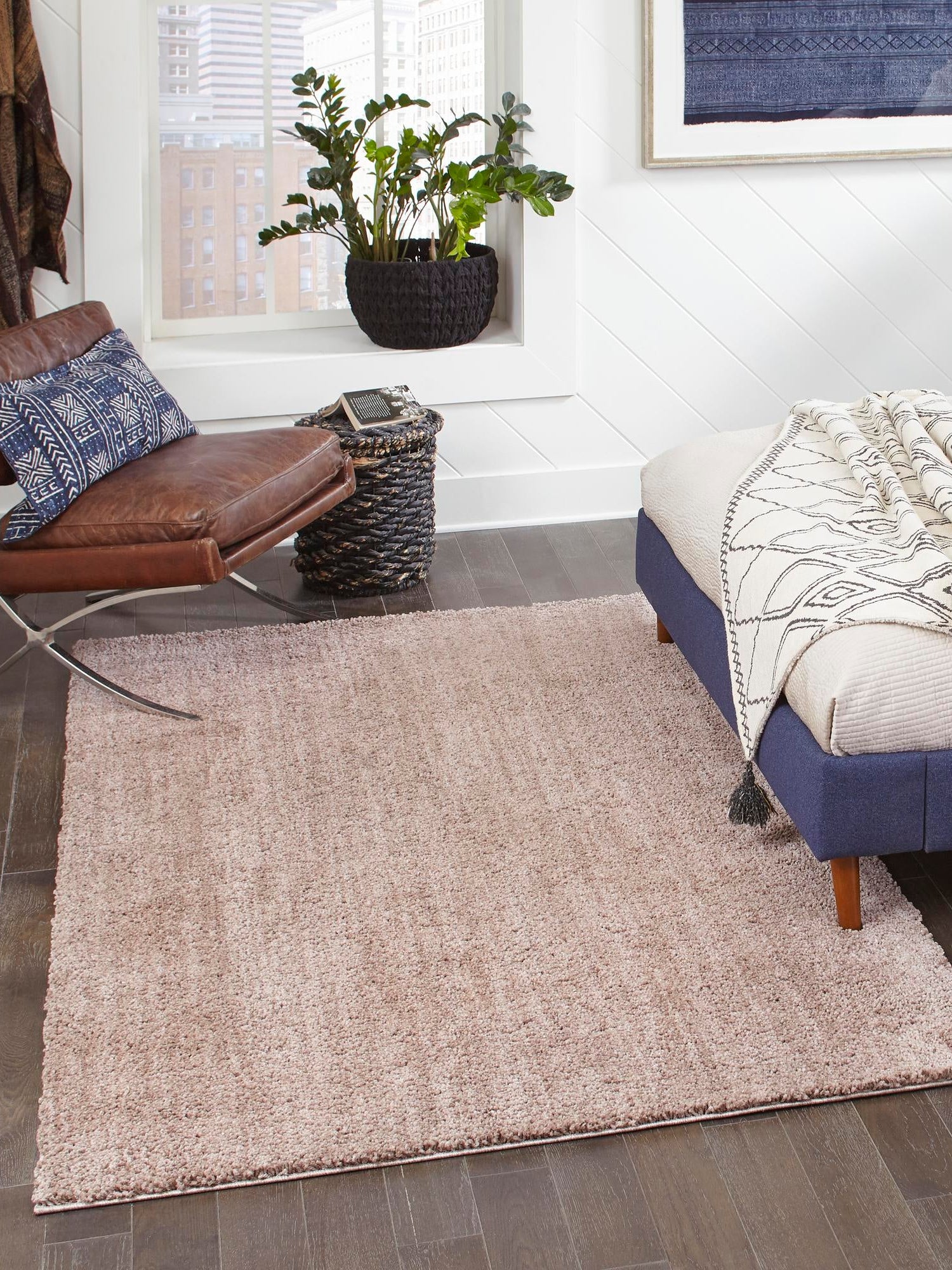 Mushroom 1' 4 x 1' 4 Jill Zarin Shaggy Chic Sample Area Rug Thick Soft Touch Fluffy & Plush Shaggy Pile 100% Polyester (Space-Dyed Yarn) With Jute Backing  Carpet for Sale at Rug Engine