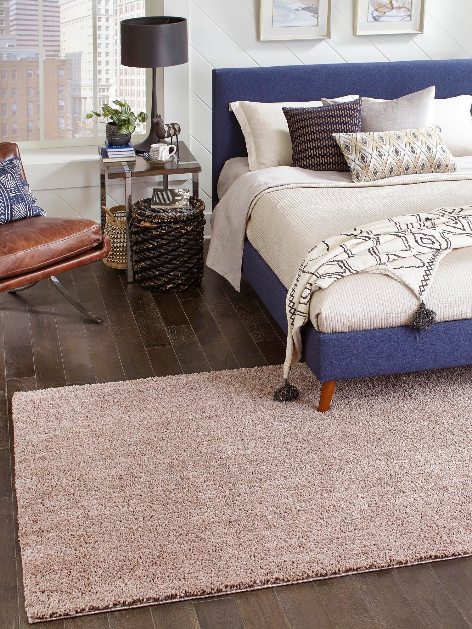 Mushroom 7' 10 x 10' Jill Zarin Shaggy Chic Rectangle Area Rug Thick Soft Touch Fluffy & Plush Shaggy Pile 100% Polyester (Space-Dyed Yarn) With Jute Backing  Carpet for Sale at Rug Engine