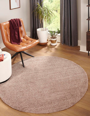 Mushroom 5' 3 x 5' 3 Jill Zarin Shaggy Chic Round Area Rug Thick Soft Touch Fluffy & Plush Shaggy Pile 100% Polyester (Space-Dyed Yarn) With Jute Backing  Carpet for Sale at Rug Engine