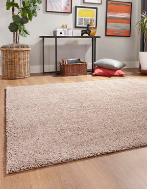 Mushroom 6' 5 x 6' 5 Jill Zarin Shaggy Chic Square Area Rug Thick Soft Touch Fluffy & Plush Shaggy Pile 100% Polyester (Space-Dyed Yarn) With Jute Backing  Carpet for Sale at Rug Engine