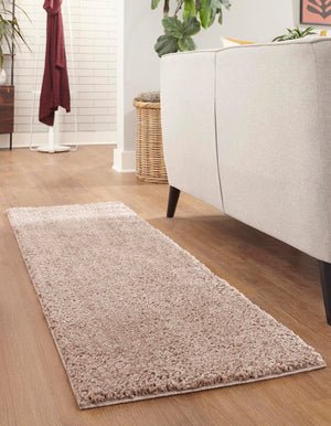 Mushroom 2' x 8' Jill Zarin Shaggy Chic Runner Area Rug Thick Soft Touch Fluffy & Plush Shaggy Pile 100% Polyester (Space-Dyed Yarn) With Jute Backing  Carpet for Sale at Rug Engine