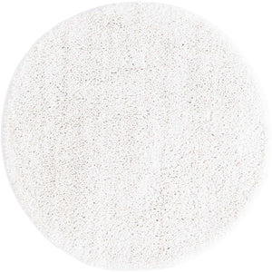 Sea Salt White 3' 3 x 3' 3 Jill Zarin Shaggy Chic Round Area Rug Thick Soft Touch Fluffy & Plush Shaggy Pile 100% Polyester (Space-Dyed Yarn) With Jute Backing  Carpet for Sale at Rug Engine