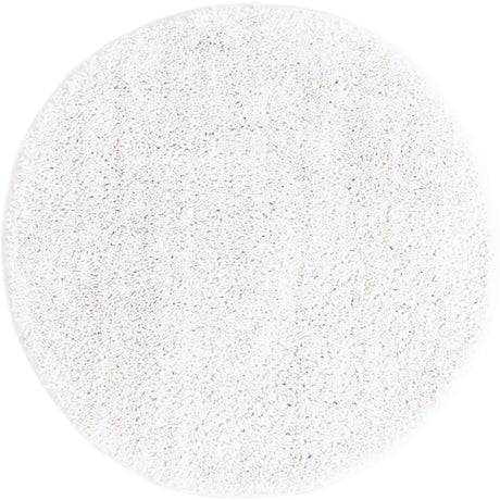 Sea Salt White 3' 3 x 3' 3 Jill Zarin Shaggy Chic Round Area Rug Thick Soft Touch Fluffy & Plush Shaggy Pile 100% Polyester (Space-Dyed Yarn) With Jute Backing  Carpet for Sale at Rug Engine