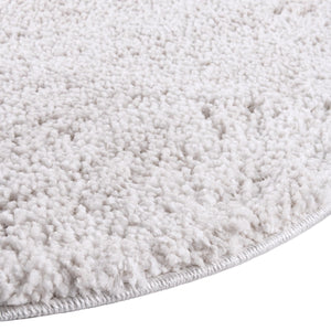 Sea Salt White 7' x 7' Jill Zarin Shaggy Chic Round Area Rug Thick Soft Touch Fluffy & Plush Shaggy Pile 100% Polyester (Space-Dyed Yarn) With Jute Backing  Carpet for Sale at Rug Engine