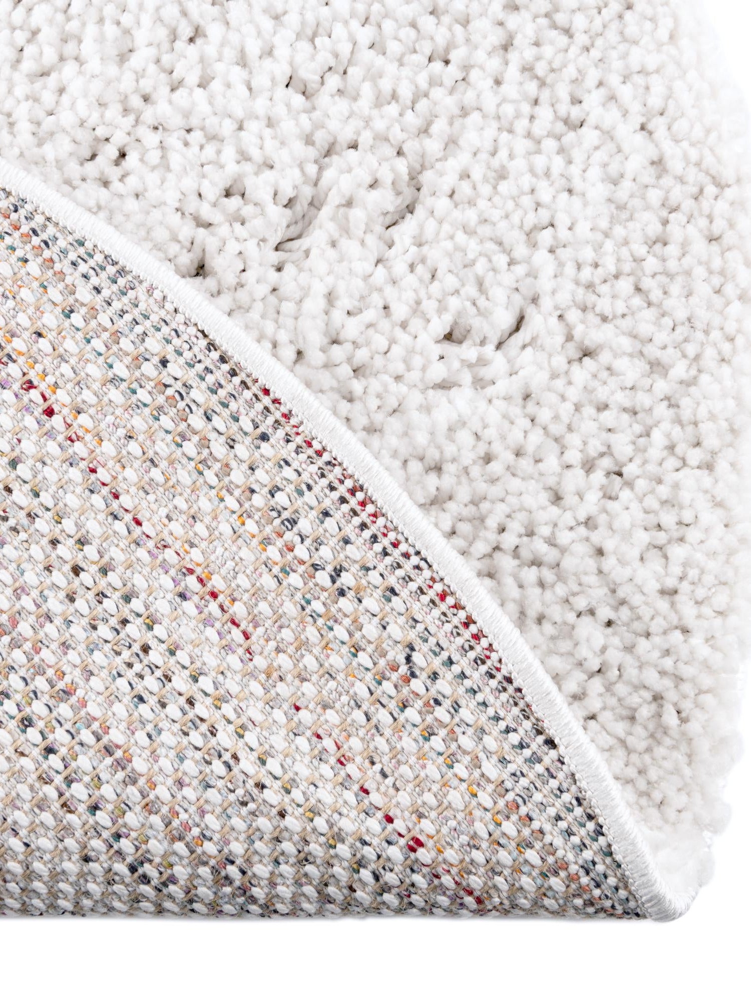 Sea Salt White 5' 3 x 5' 3 Jill Zarin Shaggy Chic Round Area Rug Thick Soft Touch Fluffy & Plush Shaggy Pile 100% Polyester (Space-Dyed Yarn) With Jute Backing  Carpet for Sale at Rug Engine