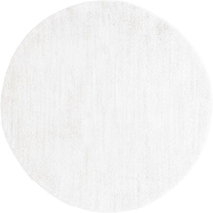 Sea Salt White 7' x 7' Jill Zarin Shaggy Chic Round Area Rug Thick Soft Touch Fluffy & Plush Shaggy Pile 100% Polyester (Space-Dyed Yarn) With Jute Backing  Carpet for Sale at Rug Engine