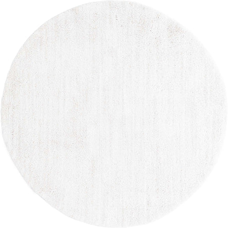 Sea Salt White 7' x 7' Jill Zarin Shaggy Chic Round Area Rug Thick Soft Touch Fluffy & Plush Shaggy Pile 100% Polyester (Space-Dyed Yarn) With Jute Backing  Carpet for Sale at Rug Engine