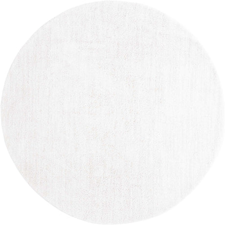 Sea Salt White 10' x 10' Jill Zarin Shaggy Chic Round Area Rug Thick Soft Touch Fluffy & Plush Shaggy Pile 100% Polyester (Space-Dyed Yarn) With Jute Backing  Carpet for Sale at Rug Engine