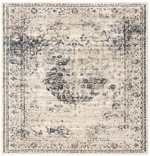 Dark Blue 5' 3 x 5' 3 Chateau Square Area Rug 85% Polypropylene & 15% Chenille With Cotton Backing Traditional Vintage Distressed Carpet for Classical Interior Design Decorating for Sale at Rug Engine