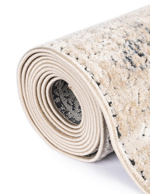 Dark Blue 7' 1 x 7' 1 Chateau Octagon Area Rug 85% Polypropylene & 15% Chenille With Cotton Backing Traditional Vintage Distressed Carpet for Classical Interior Design Decorating for Sale at Rug Engine