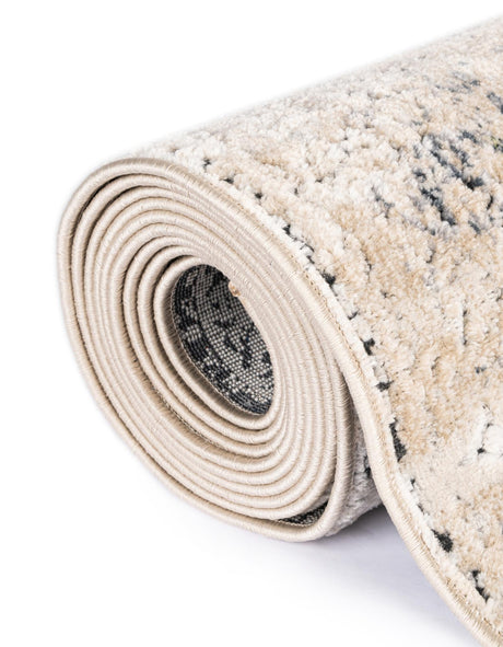 Dark Blue 7' 1 x 7' 1 Chateau Octagon Area Rug 85% Polypropylene & 15% Chenille With Cotton Backing Traditional Vintage Distressed Carpet for Classical Interior Design Decorating for Sale at Rug Engine