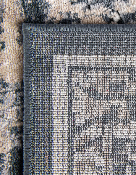 Dark Blue 7' 1 x 7' 1 Chateau Octagon Area Rug 85% Polypropylene & 15% Chenille With Cotton Backing Traditional Vintage Distressed Carpet for Classical Interior Design Decorating for Sale at Rug Engine