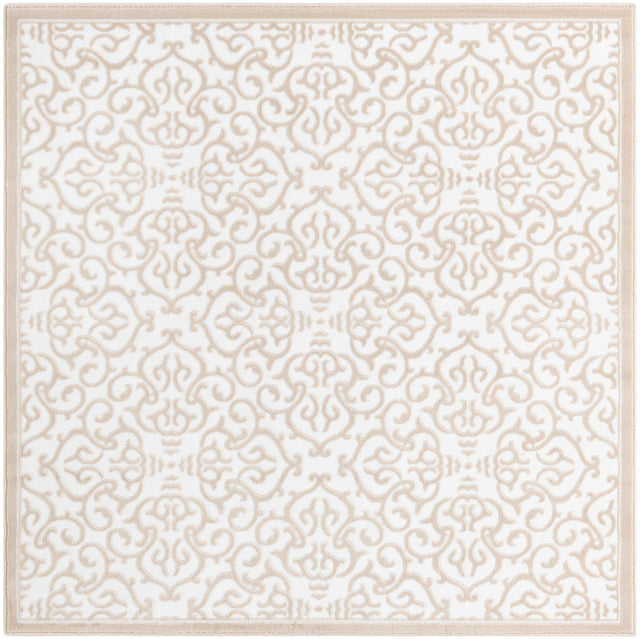 Snow White 6' x 6' Rushmore Square Area Rug 55% Polypropylene & 45% Polyester Durable Quality Carpet for Indoor Home Decorating for Sale at Rug Engine