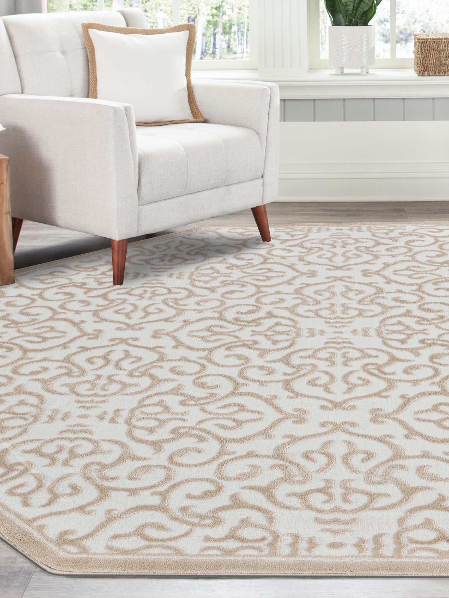 Snow White 7' 10 x 7' 10 Rushmore Octagon Area Rug 55% Polypropylene & 45% Polyester Durable Quality Carpet for Indoor Home Decorating for Sale at Rug Engine