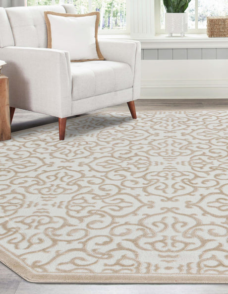 Snow White 7' 10 x 7' 10 Rushmore Octagon Area Rug 55% Polypropylene & 45% Polyester Durable Quality Carpet for Indoor Home Decorating for Sale at Rug Engine