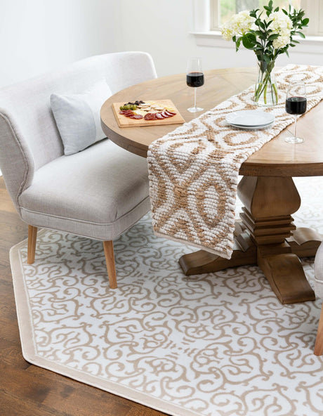 Snow White 6' x 6' Rushmore Octagon Area Rug 55% Polypropylene & 45% Polyester Durable Quality Carpet for Indoor Home Decorating for Sale at Rug Engine