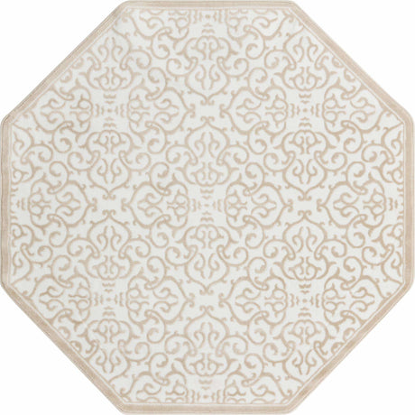Snow White 6' x 6' Rushmore Octagon Area Rug 55% Polypropylene & 45% Polyester Durable Quality Carpet for Indoor Home Decorating for Sale at Rug Engine