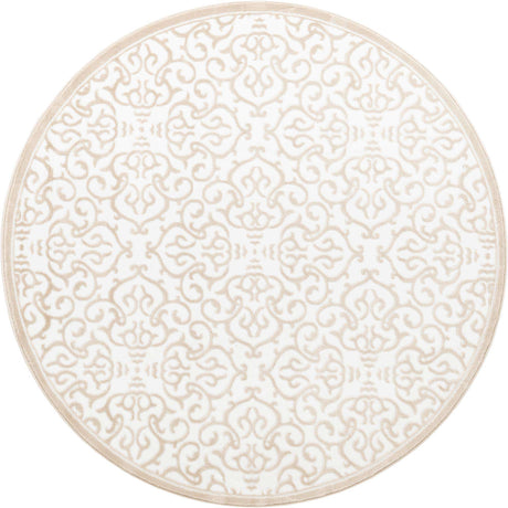 Snow White 6' x 6' Rushmore Round Area Rug 55% Polypropylene & 45% Polyester Durable Quality Carpet for Indoor Home Decorating for Sale at Rug Engine