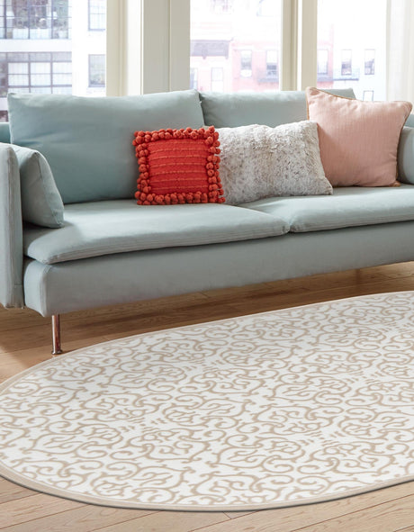 Snow White 6' x 9' Rushmore Oval Area Rug 55% Polypropylene & 45% Polyester Durable Quality Carpet for Indoor Home Decorating for Sale at Rug Engine