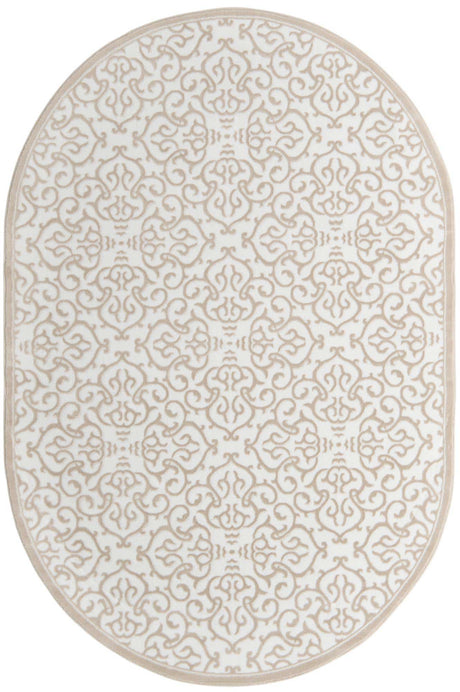 Snow White 6' x 9' Rushmore Oval Area Rug 55% Polypropylene & 45% Polyester Durable Quality Carpet for Indoor Home Decorating for Sale at Rug Engine