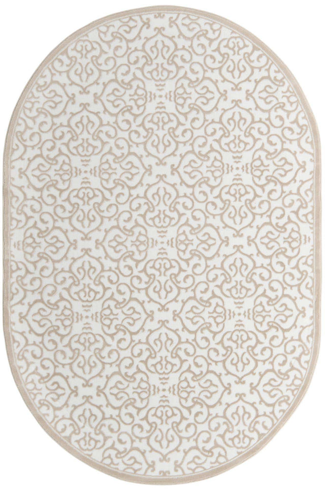 Snow White 6' x 9' Rushmore Oval Area Rug 55% Polypropylene & 45% Polyester Durable Quality Carpet for Indoor Home Decorating for Sale at Rug Engine