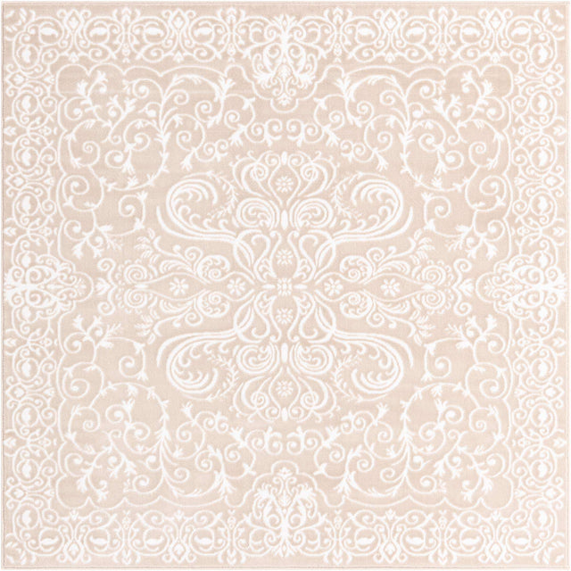 Beige 6' x 6' Rushmore Square Area Rug 55% Polypropylene & 45% Polyester Durable Quality Carpet for Indoor Home Decorating for Sale at Rug Engine