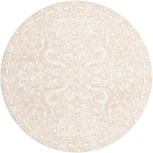 Beige 6' x 6' Rushmore Round Area Rug 55% Polypropylene & 45% Polyester Durable Quality Carpet for Indoor Home Decorating for Sale at Rug Engine