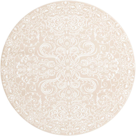 Beige 6' x 6' Rushmore Round Area Rug 55% Polypropylene & 45% Polyester Durable Quality Carpet for Indoor Home Decorating for Sale at Rug Engine