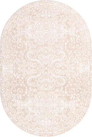 Beige 6' x 9' Rushmore Oval Area Rug 55% Polypropylene & 45% Polyester Durable Quality Carpet for Indoor Home Decorating for Sale at Rug Engine