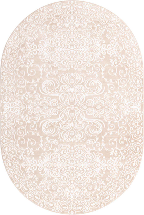 Beige 6' x 9' Rushmore Oval Area Rug 55% Polypropylene & 45% Polyester Durable Quality Carpet for Indoor Home Decorating for Sale at Rug Engine