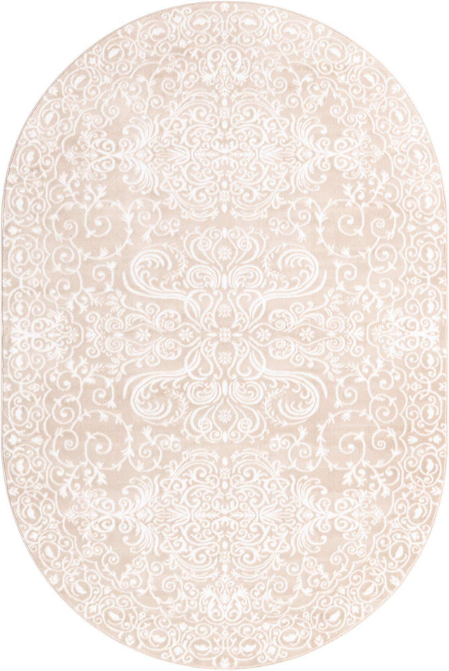 Beige 6' x 9' Rushmore Oval Area Rug 55% Polypropylene & 45% Polyester Durable Quality Carpet for Indoor Home Decorating for Sale at Rug Engine