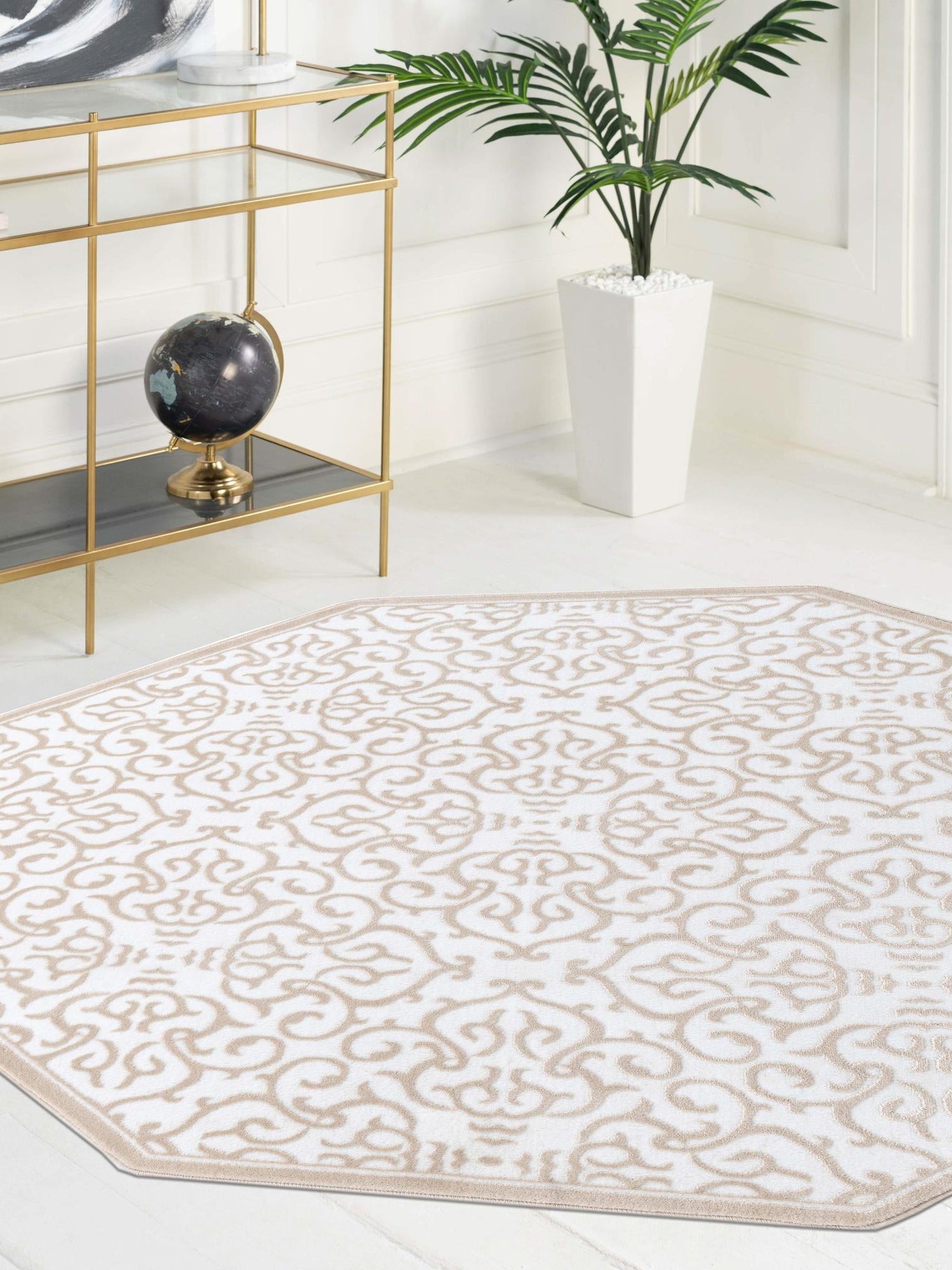 Snow White 7' 10 x 7' 10 Rushmore Octagon Area Rug 55% Polypropylene & 45% Polyester Durable Quality Carpet for Indoor Home Decorating for Sale at Rug Engine