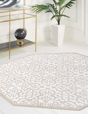 Snow White 5' 3 x 5' 3 Rushmore Octagon Area Rug 55% Polypropylene & 45% Polyester Durable Quality Carpet for Indoor Home Decorating for Sale at Rug Engine