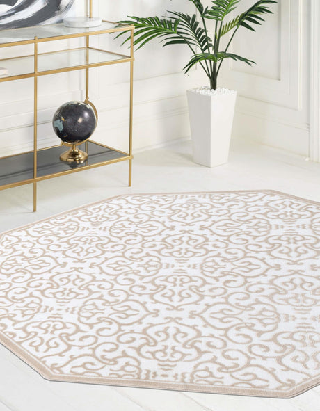 Snow White 5' 3 x 5' 3 Rushmore Octagon Area Rug 55% Polypropylene & 45% Polyester Durable Quality Carpet for Indoor Home Decorating for Sale at Rug Engine
