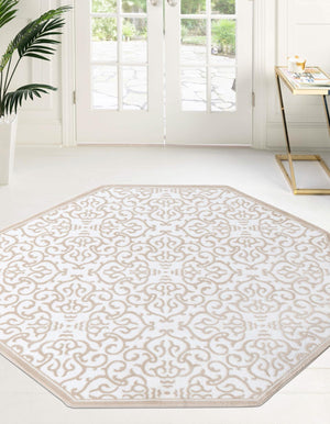 Snow White 7' 10 x 7' 10 Rushmore Octagon Area Rug 55% Polypropylene & 45% Polyester Durable Quality Carpet for Indoor Home Decorating for Sale at Rug Engine
