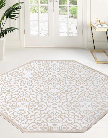 Snow White 5' 3 x 5' 3 Rushmore Octagon Area Rug 55% Polypropylene & 45% Polyester Durable Quality Carpet for Indoor Home Decorating for Sale at Rug Engine