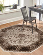 Cream 6' x 6' Rushmore Octagon Area Rug 55% Polypropylene & 45% Polyester Durable Quality Carpet for Indoor Home Decorating for Sale at Rug Engine